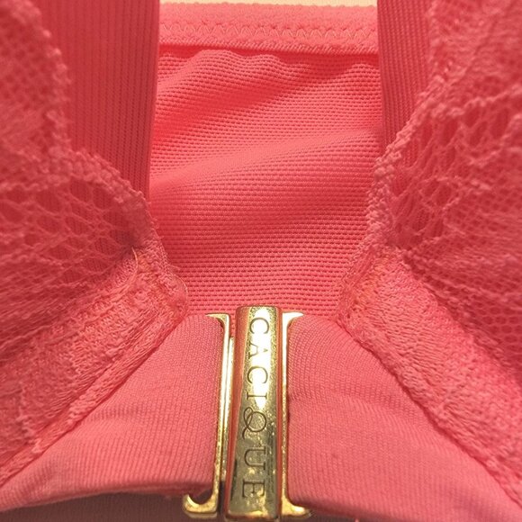 Cacique Boost Plunge Bra Hot Pink Front Closure Padded Underwire Size 42D - Picture 3 of 8